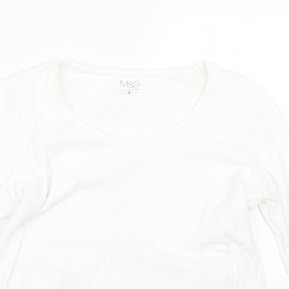 M&S Womens White   Basic T-Shirt Size 16