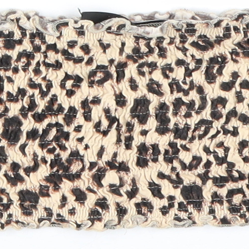 Topshop Womens Brown Animal Print  Cropped T-Shirt Size 8