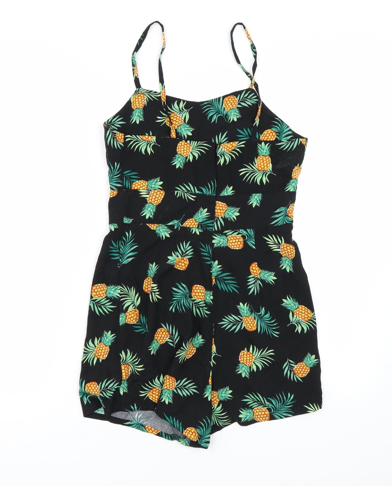 New Look Girls Black Floral  Jumpsuit One-Piece Size 12 Years  - pineapple