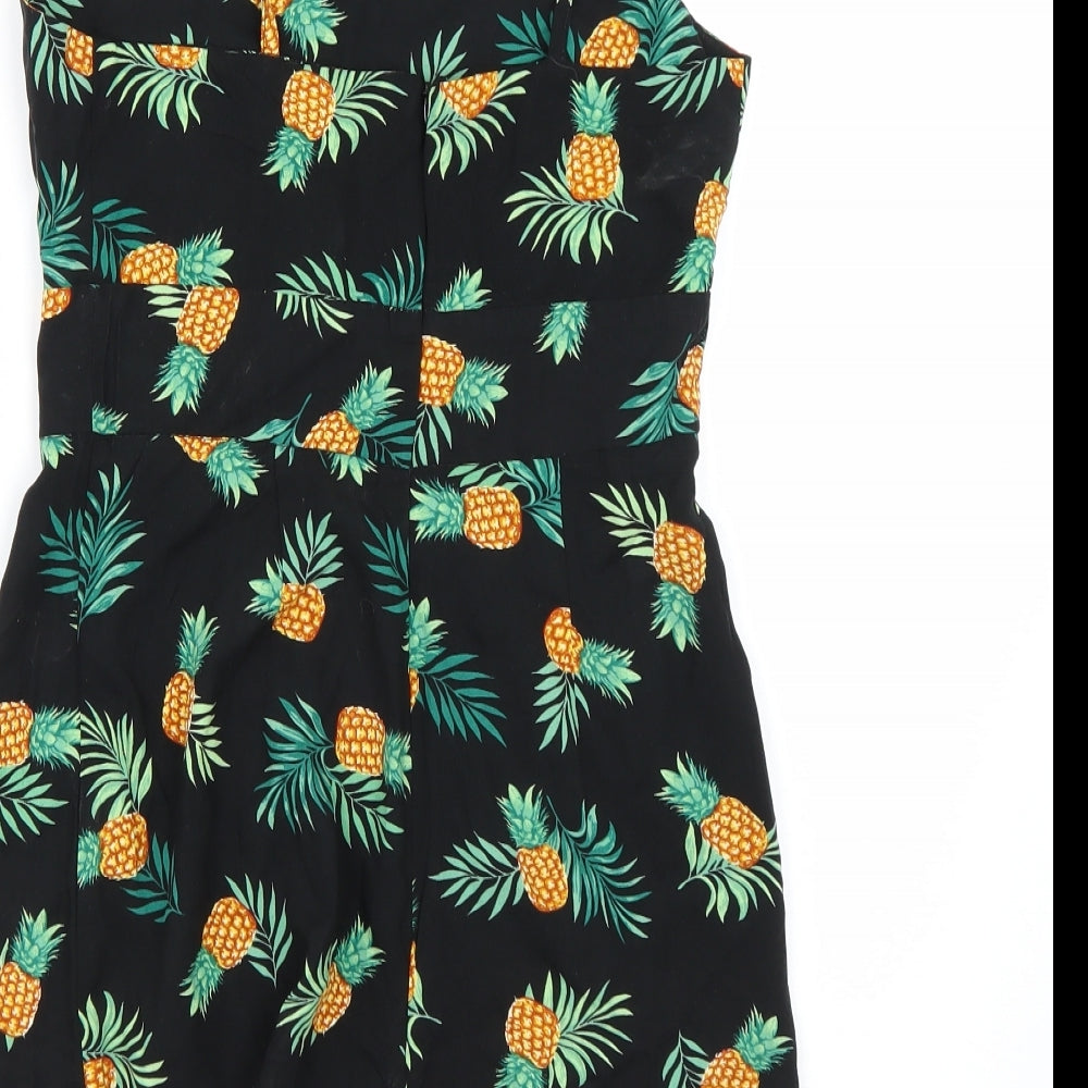 New Look Girls Black Floral  Jumpsuit One-Piece Size 12 Years  - pineapple