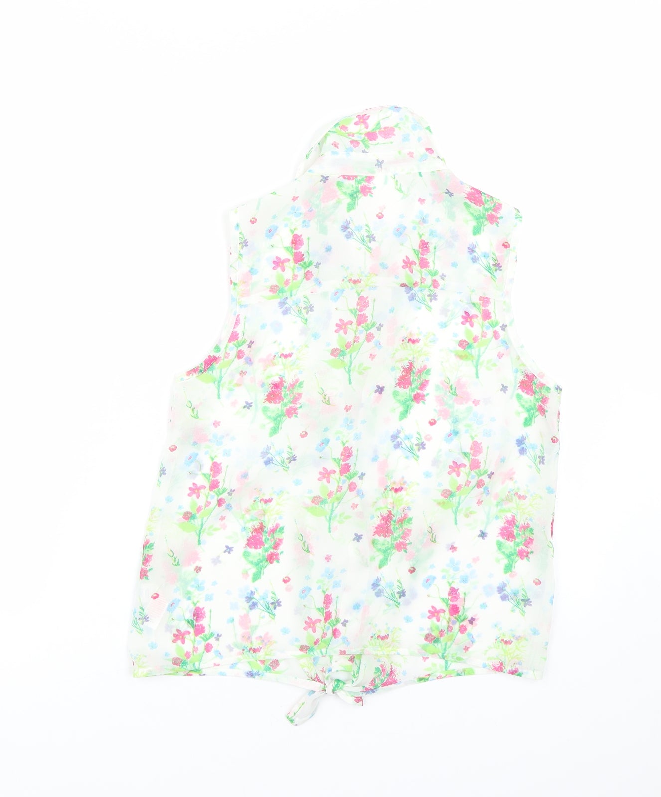 F&F Girls White Floral  Basic Button-Up Size 12-13 Years