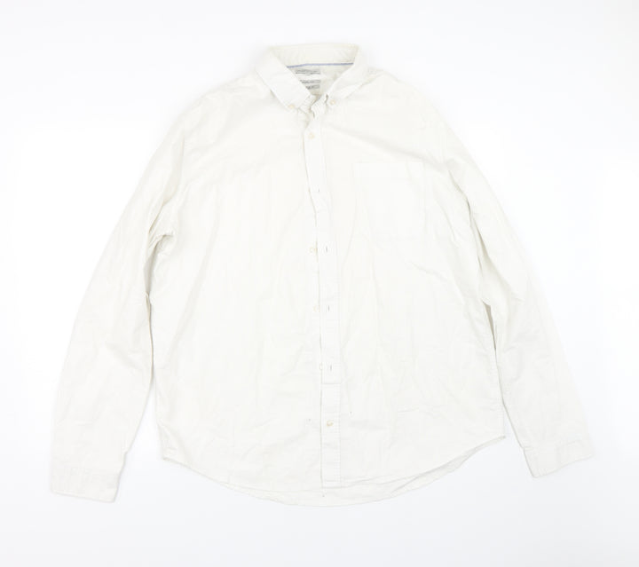 NEXT Mens Beige    Button-Up Size XL