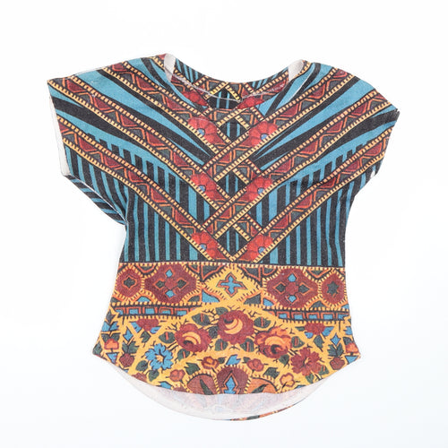 Preworn Womens Multicoloured Geometric  Basic T-Shirt Size L