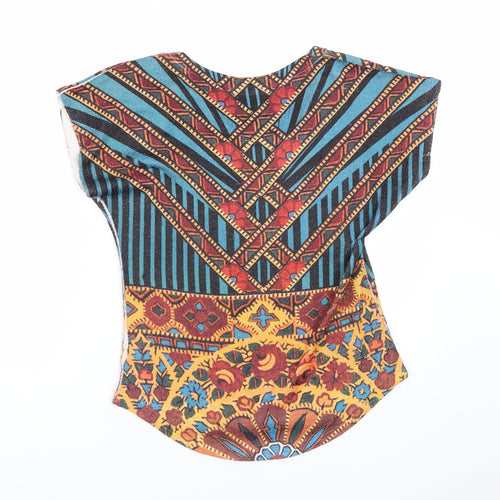 Preworn Womens Multicoloured Geometric  Basic T-Shirt Size L