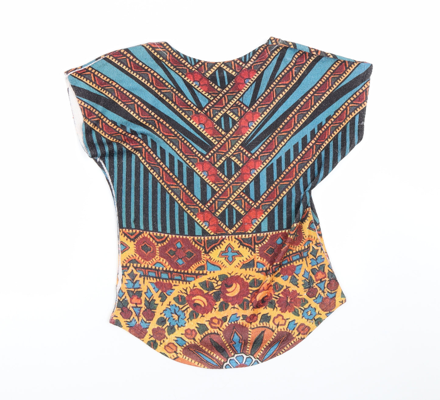 Preworn Womens Multicoloured Geometric  Basic T-Shirt Size L