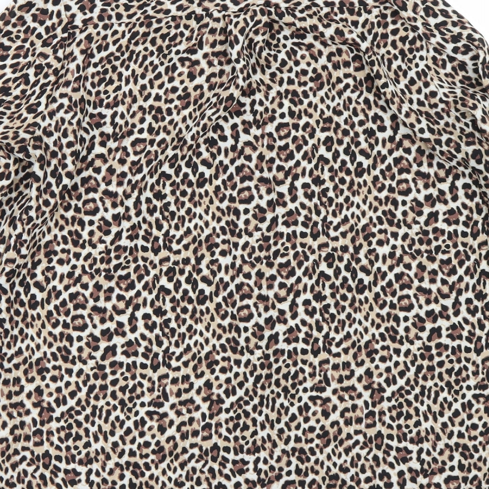 Primark Womens Brown Animal Print  Basic Blouse Size 10