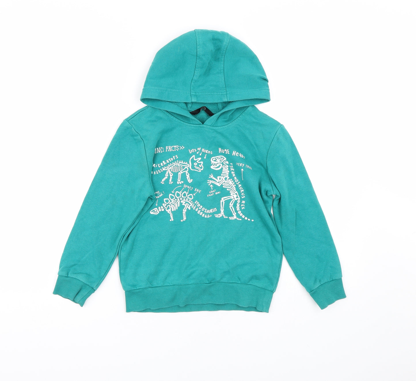 George Boys Green   Pullover Hoodie Size 5-6 Years  - dinosaur