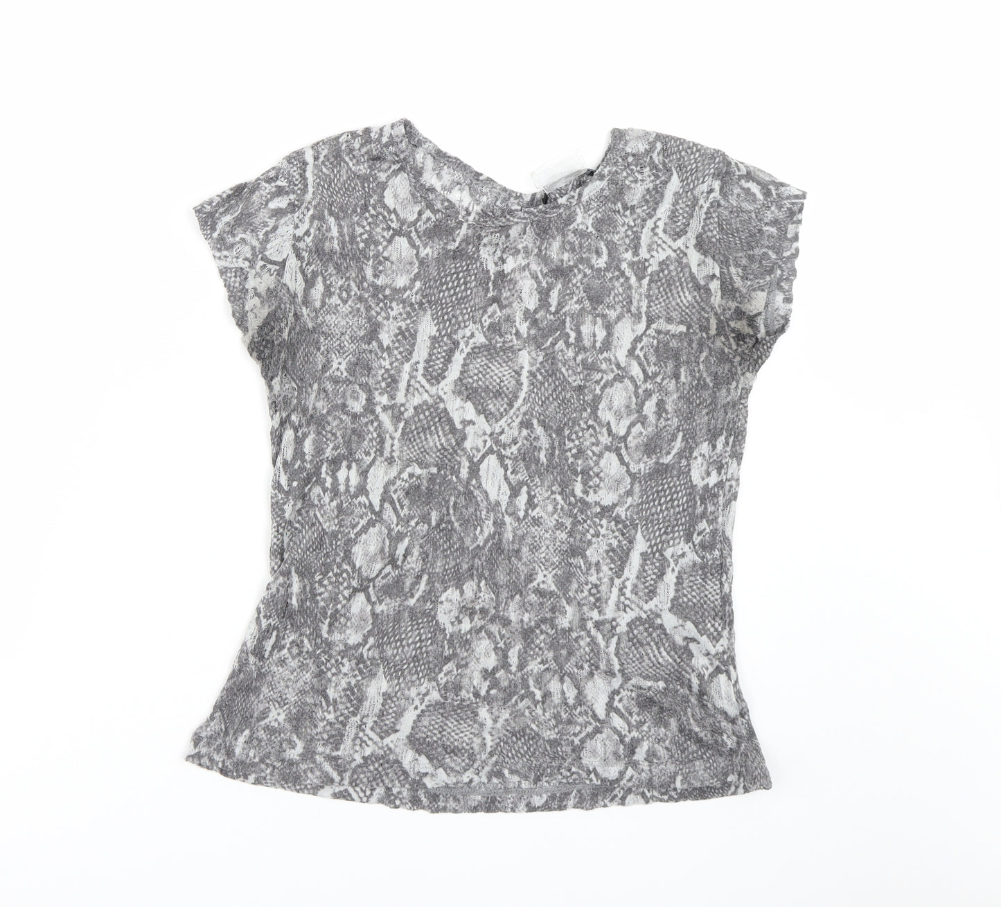 Atmosphere Womens Grey Animal Print  Basic T-Shirt Size 12