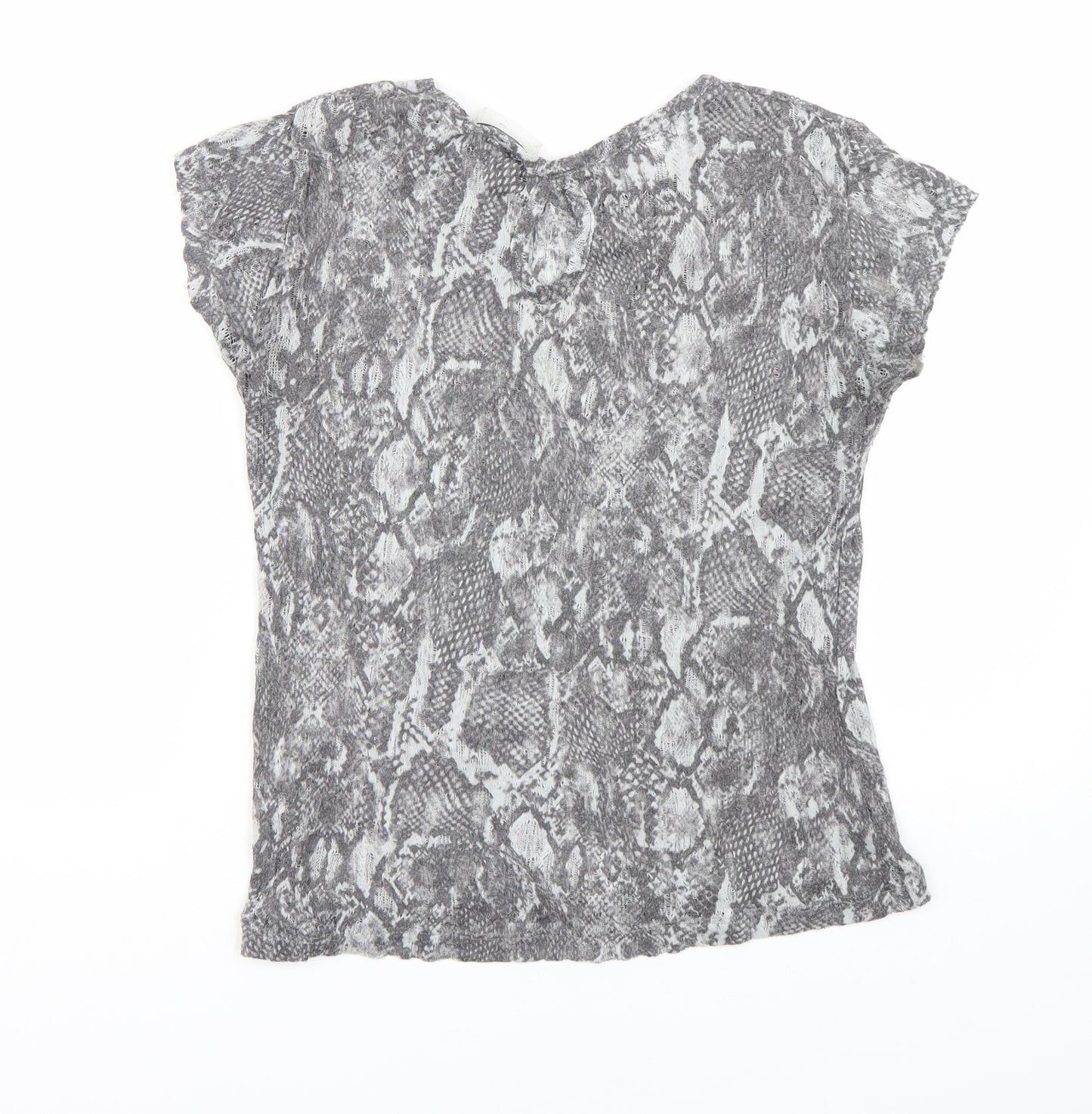 Atmosphere Womens Grey Animal Print  Basic T-Shirt Size 12