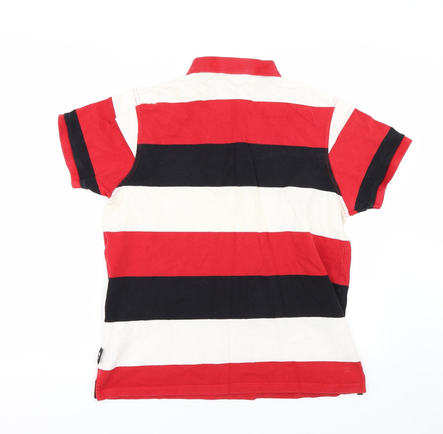 Welsh Rugby Union Mens Red Striped   Polo Size L