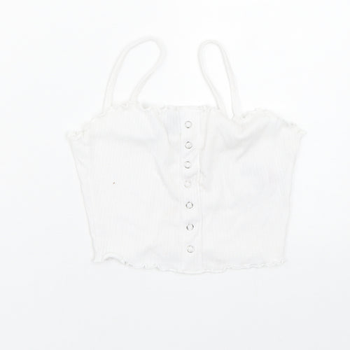 Primark Womens White   Cropped Tank Size 6
