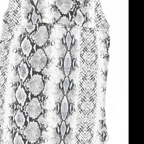 New Look Womens White Animal Print  Catsuit One-Piece Size 12