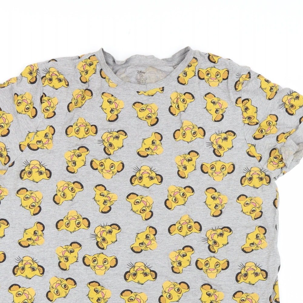 Primark Womens Grey Polka Dot  Top Pyjama Top Size M  - Lion King