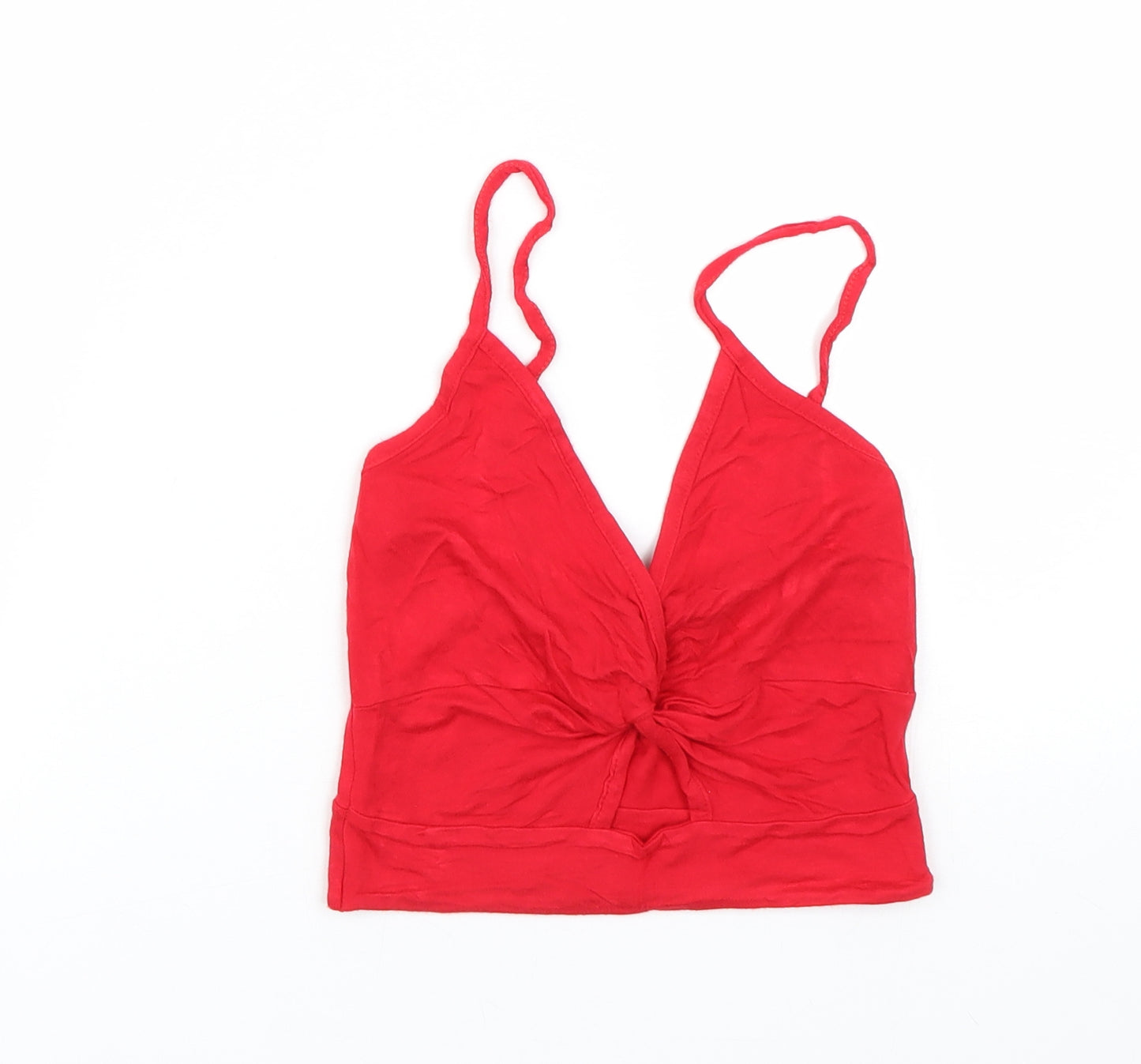 PRETTYLITTLETHING Womens Red   Cropped T-Shirt Size 4