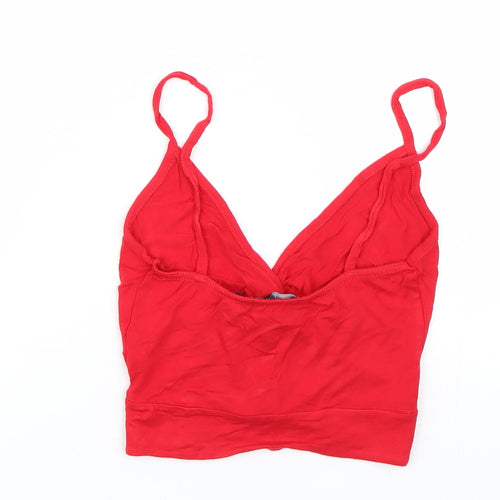 PRETTYLITTLETHING Womens Red   Cropped T-Shirt Size 4