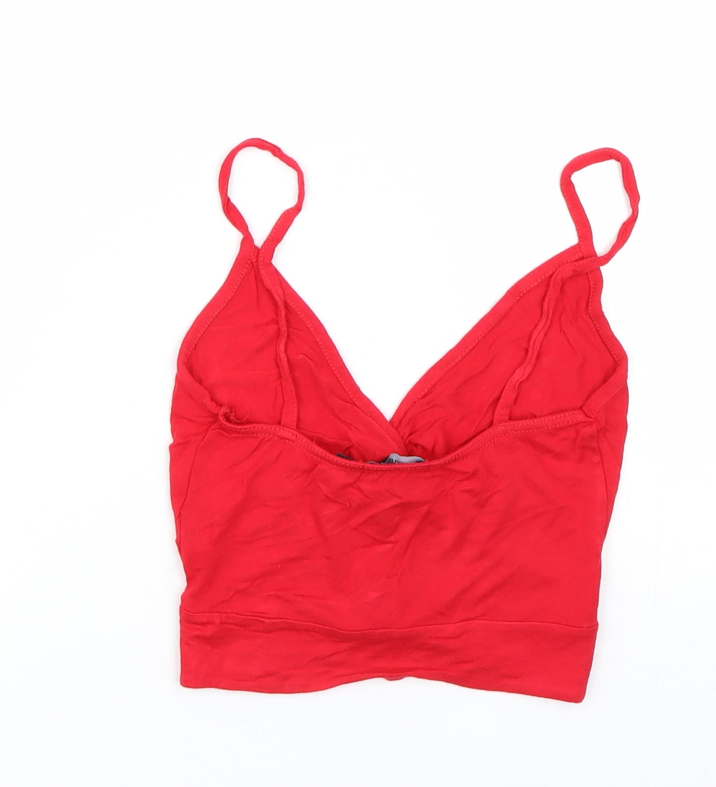 PRETTYLITTLETHING Womens Red   Cropped T-Shirt Size 4