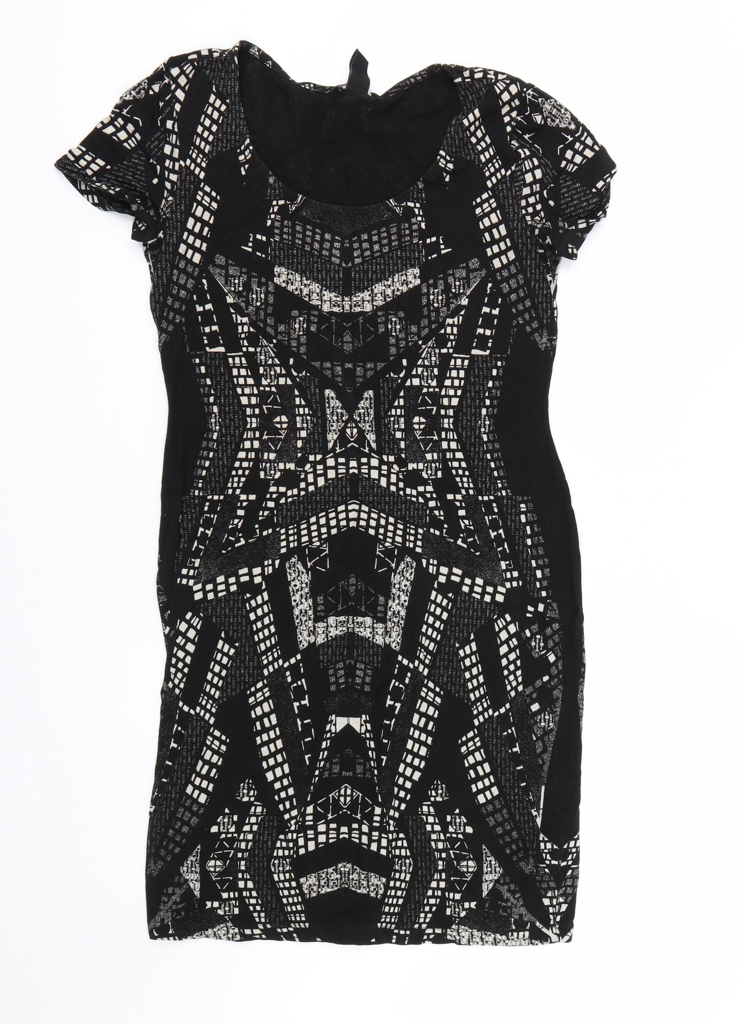 H&M Womens Black Geometric  Wrap Dress  Size M