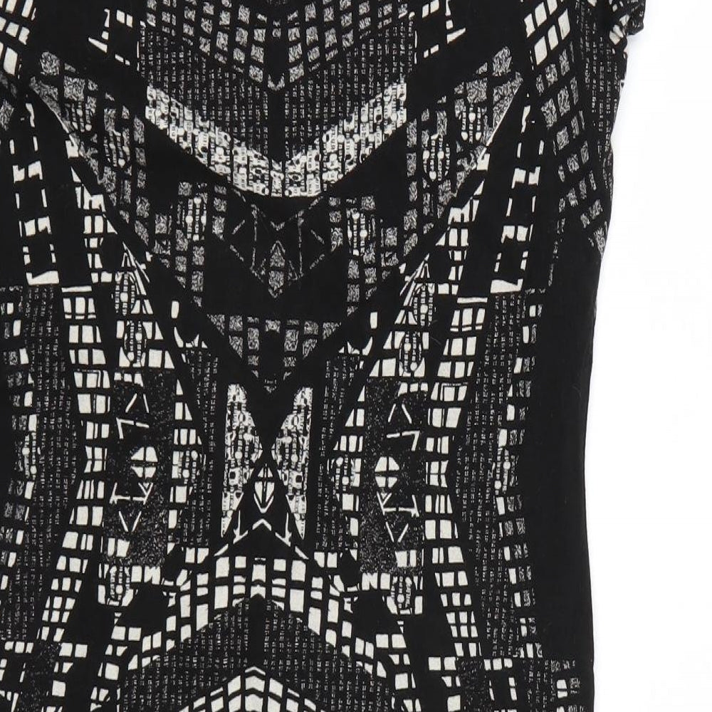 H&M Womens Black Geometric  Wrap Dress  Size M