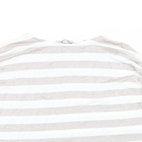 George Womens Pink Striped  Basic T-Shirt Size 12