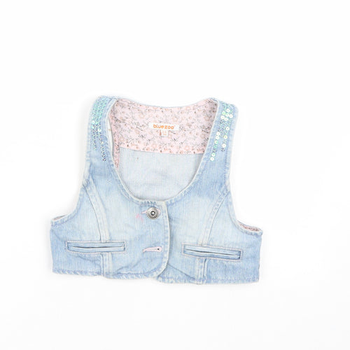Bluezoo Girls Blue  Denim Basic Tank Size 5-6 Years