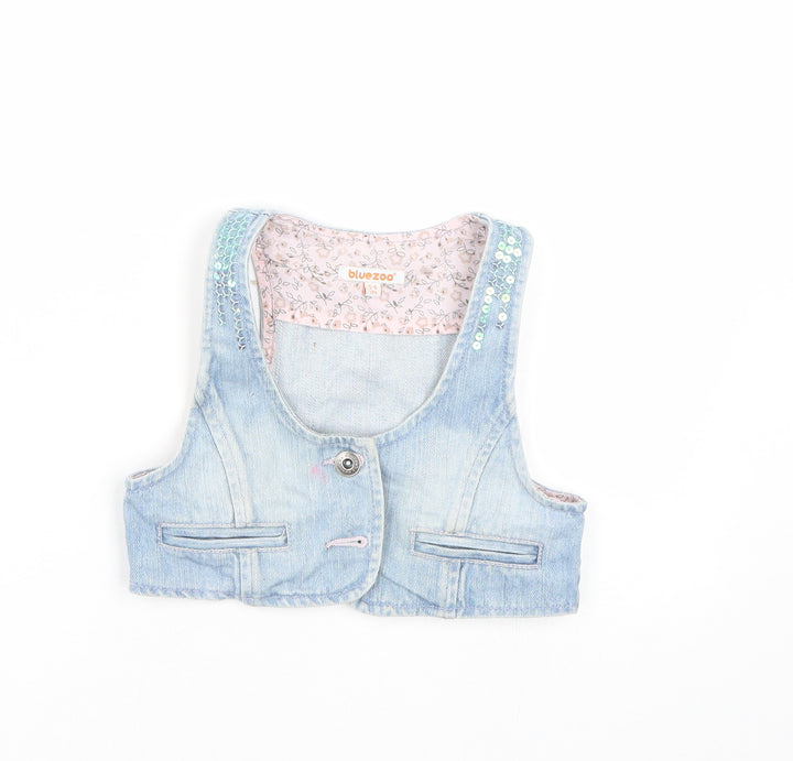 Bluezoo Girls Blue  Denim Basic Tank Size 5-6 Years