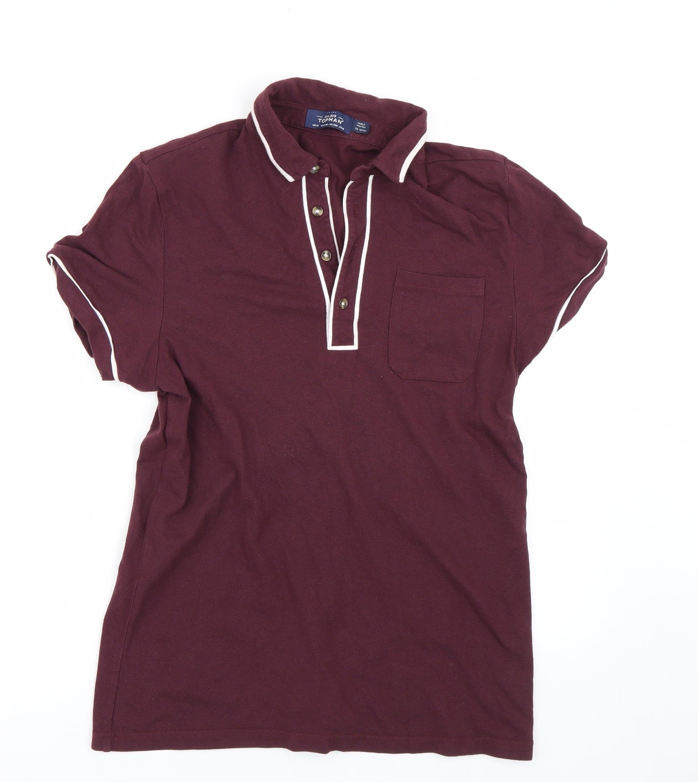 Topman Mens Red    Polo Size M