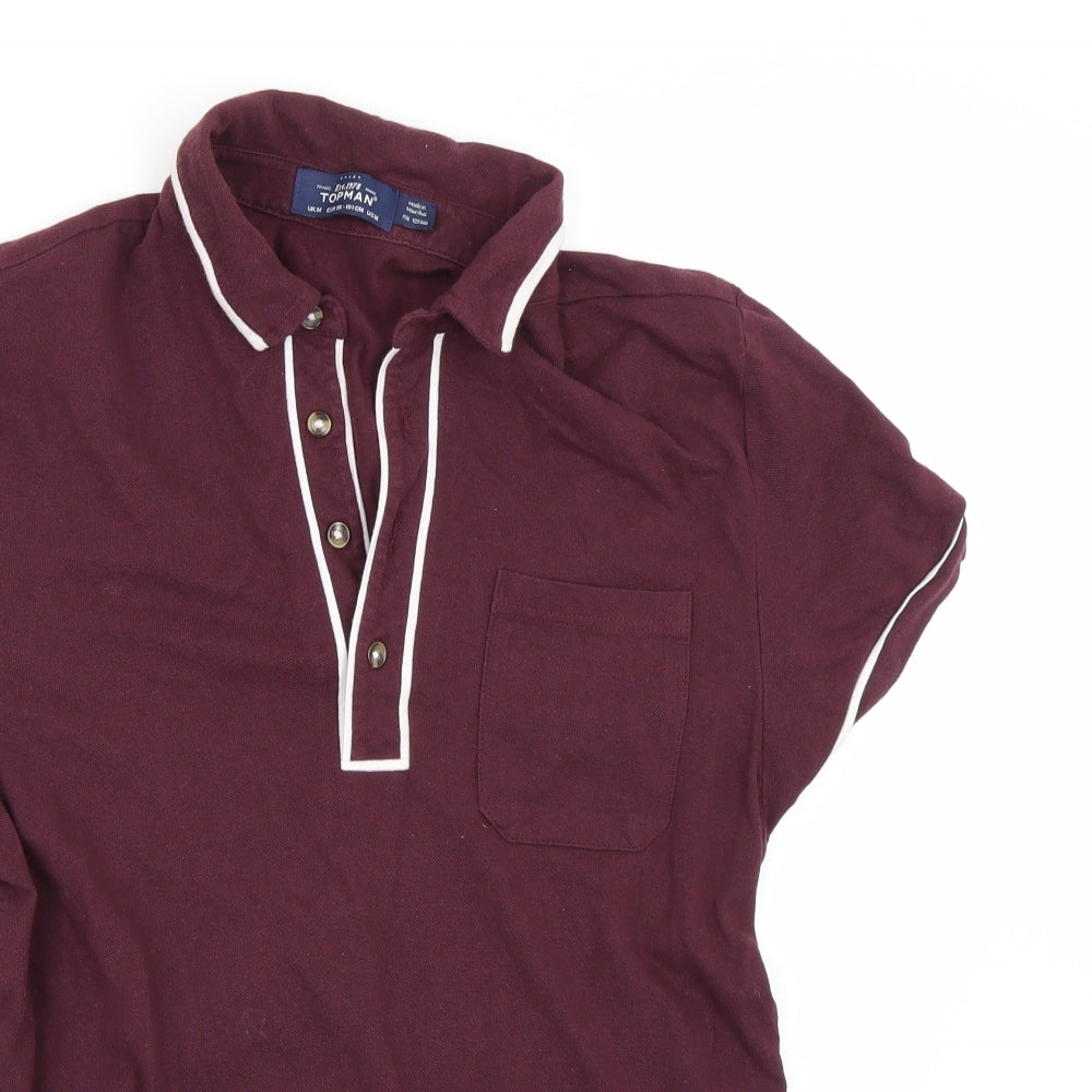 Topman Mens Red    Polo Size M