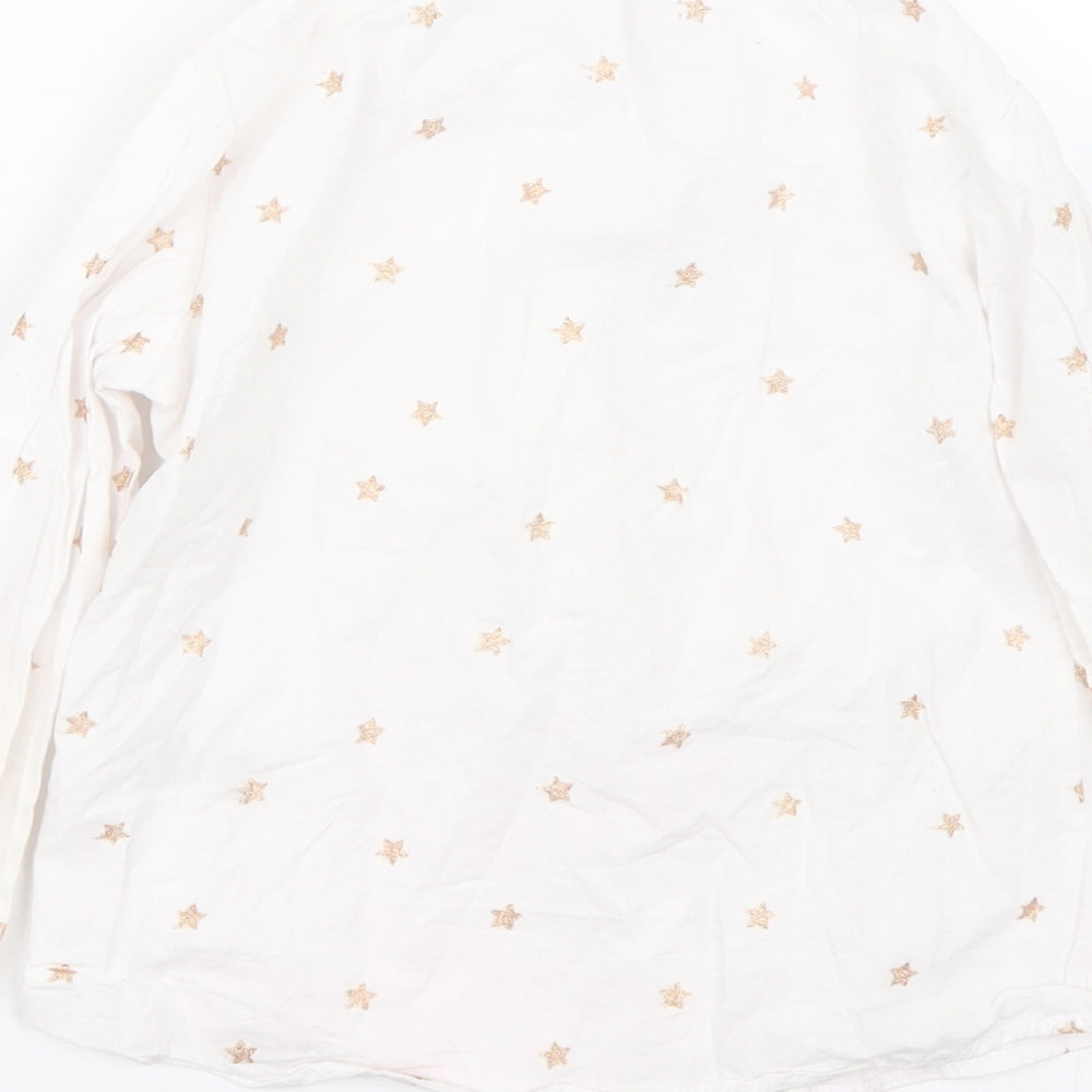PEPco Girls White Polka Dot  Basic Button-Up Size 6-7 Years