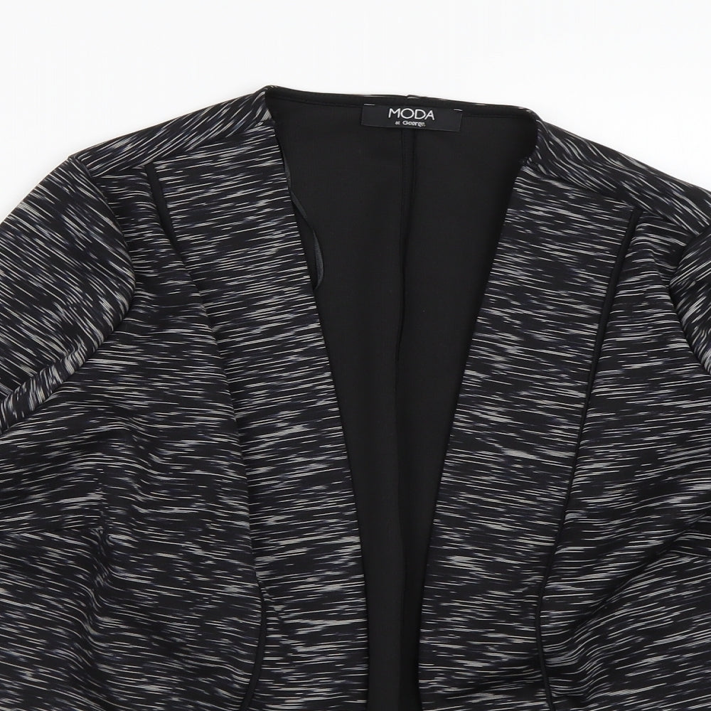 George Womens Black Striped  Cardigan Jumper Size 14