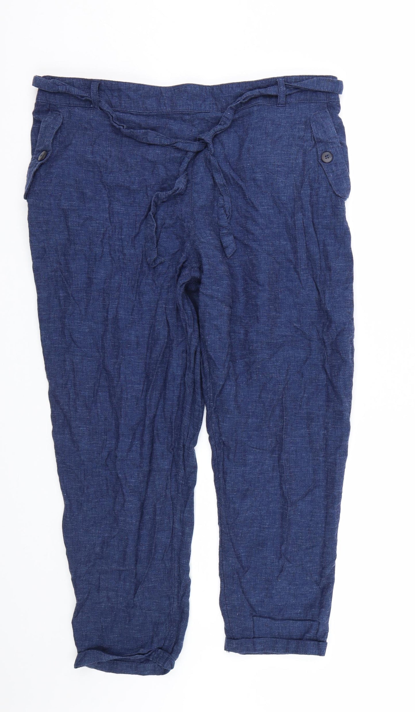 Nutmeg Womens Blue   Capri Trousers Size 20 L24 in