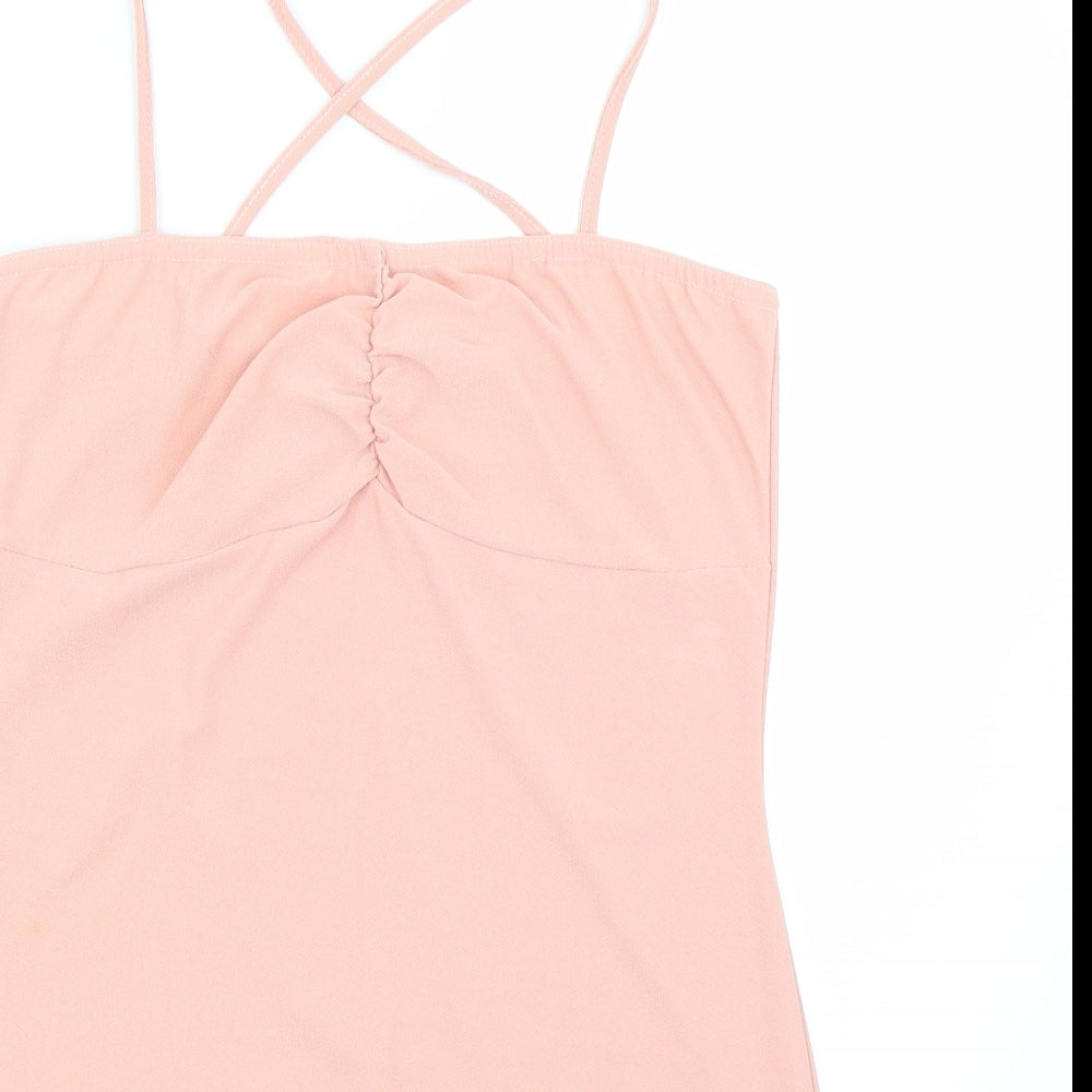 Boohoo Womens Pink   Tank Dress  Size 12
