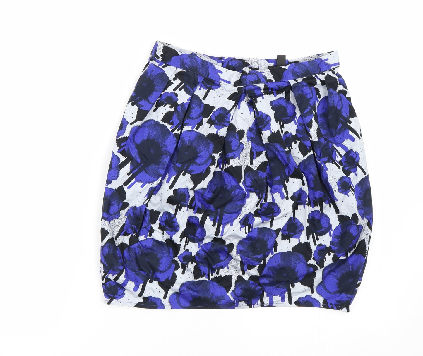 Topshop Womens Blue Floral  Mini Skirt Size 10