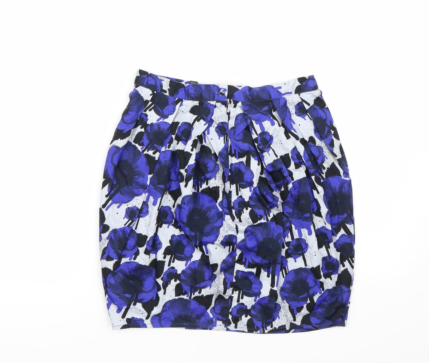 Topshop Womens Blue Floral  Mini Skirt Size 10
