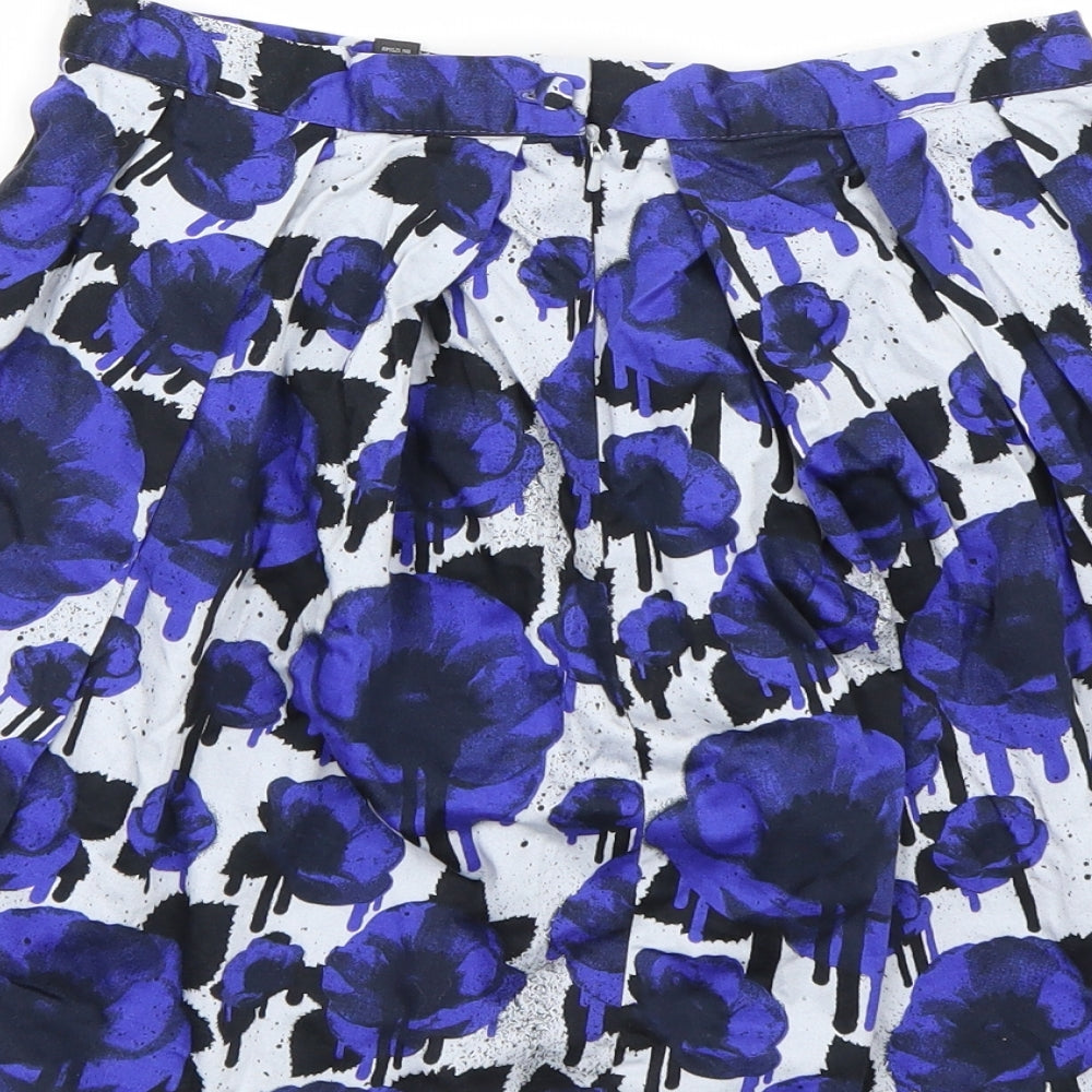 Topshop Womens Blue Floral  Mini Skirt Size 10