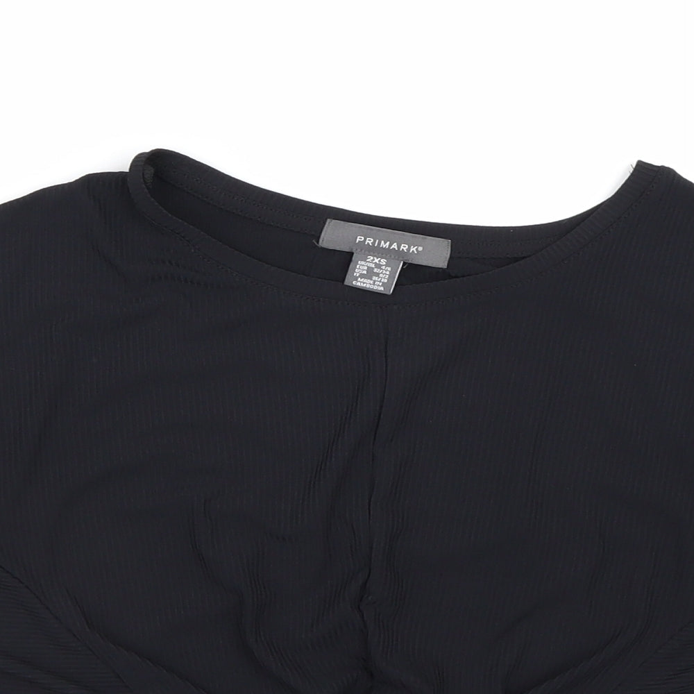 Primark Womens Black   Basic T-Shirt Size 2XS