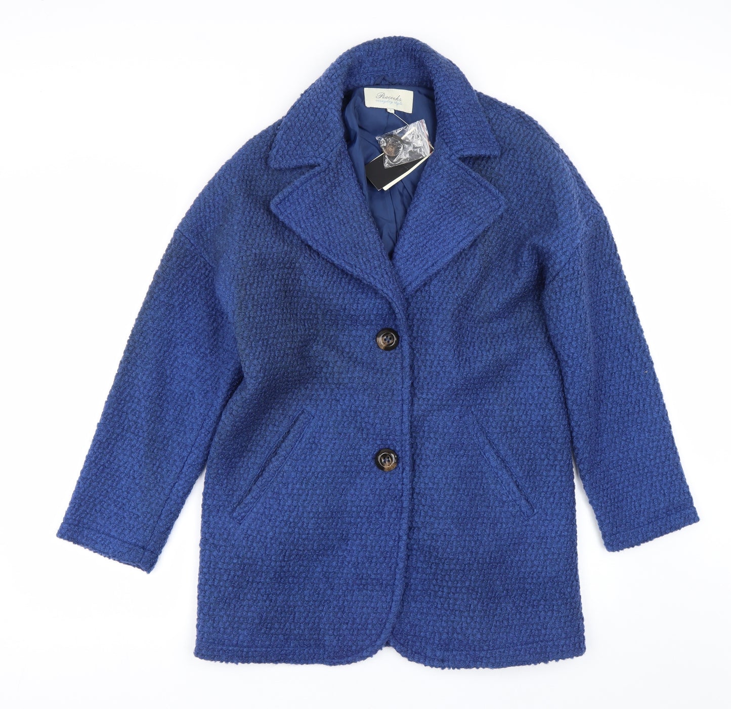 Peacocks Womens Blue   Trench Coat Coat Size 8