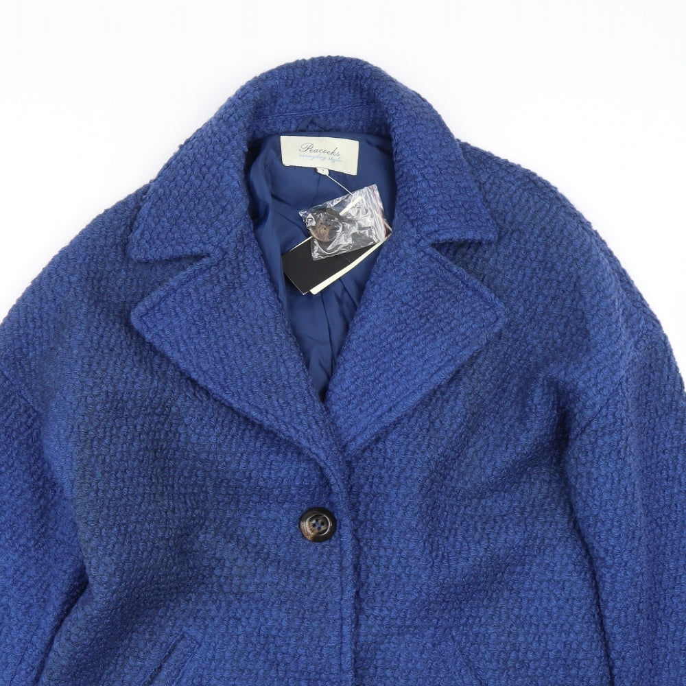 Peacocks Womens Blue   Trench Coat Coat Size 8