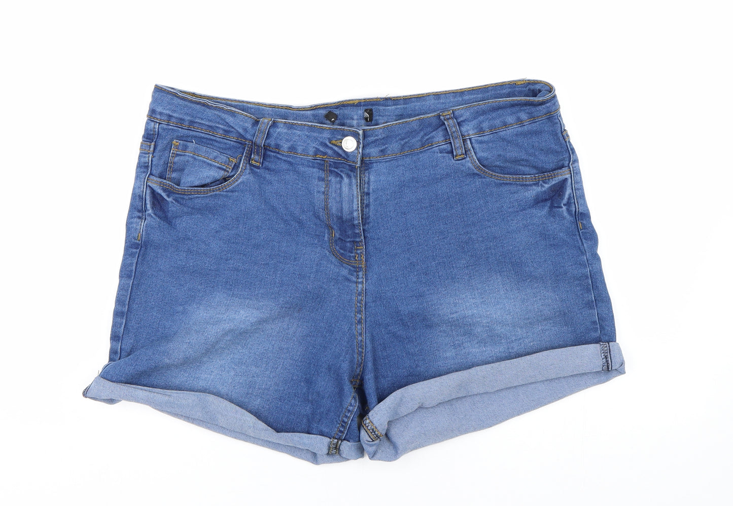 Pep&co Womens Blue  Denim Paperbag Shorts Size 16