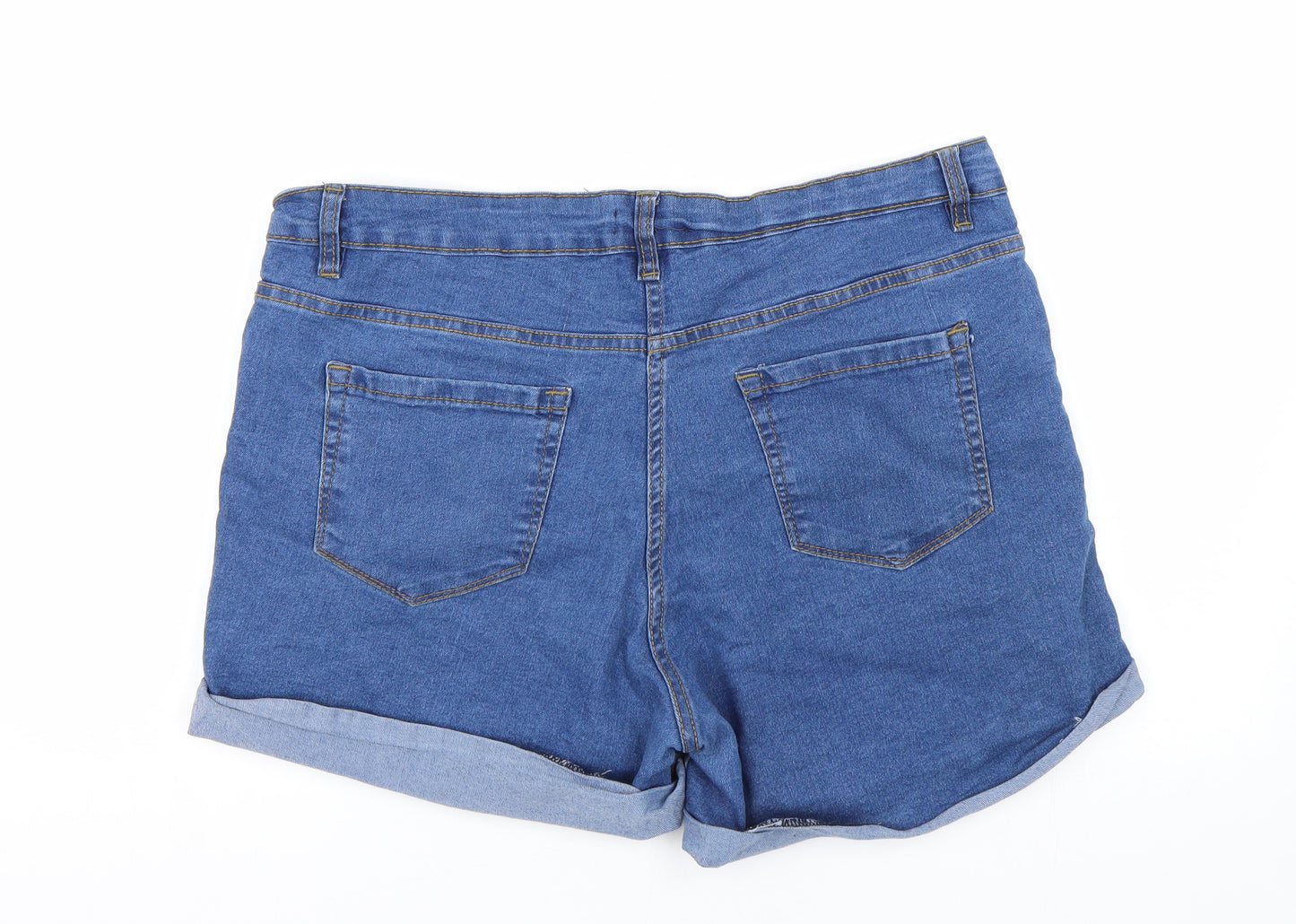 Pep&co Womens Blue  Denim Paperbag Shorts Size 16