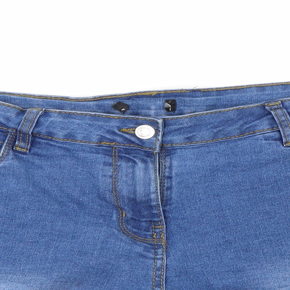 Pep&co Womens Blue  Denim Paperbag Shorts Size 16