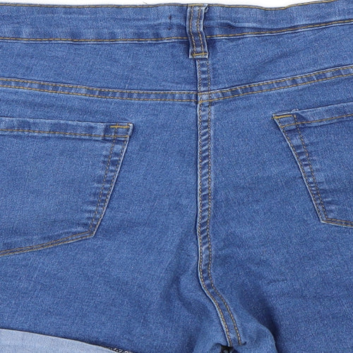 Pep&co Womens Blue  Denim Paperbag Shorts Size 16