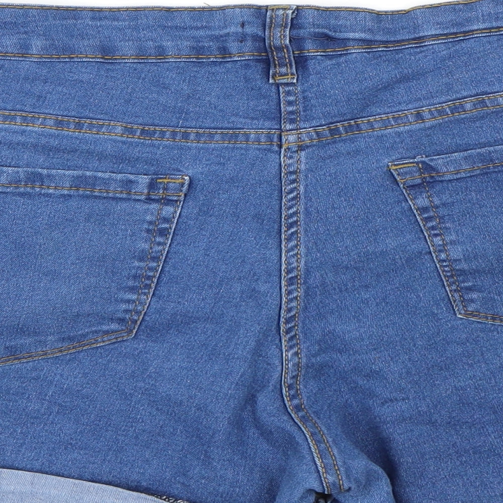 Pep&co Womens Blue  Denim Paperbag Shorts Size 16