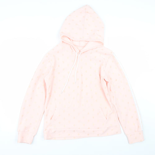 Preworn Womens Pink Polka Dot  Pullover Hoodie Size M