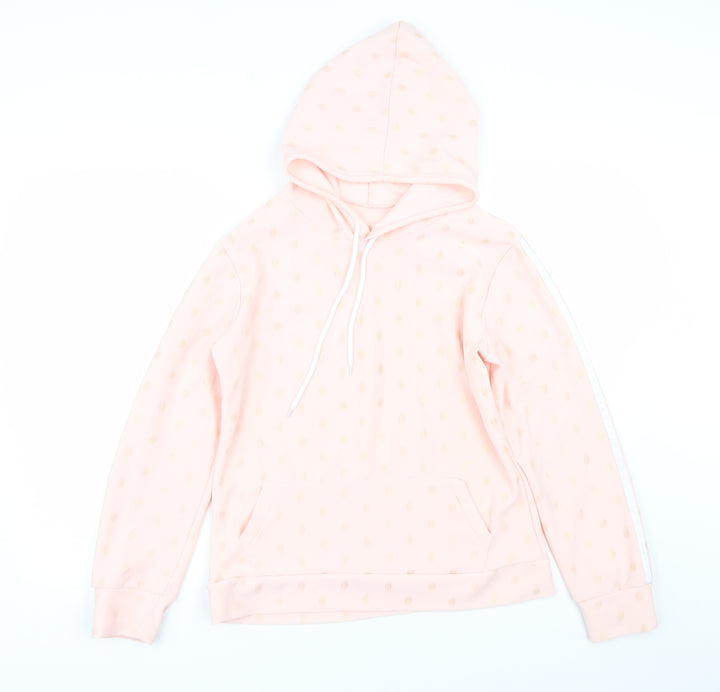 Preworn Womens Pink Polka Dot Pullover Hoodie Size M