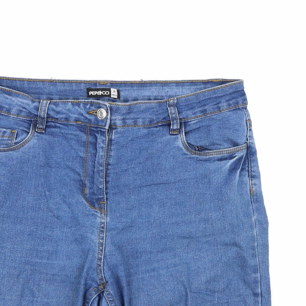 Pep&co Womens Blue  Denim Bermuda Shorts Size 14