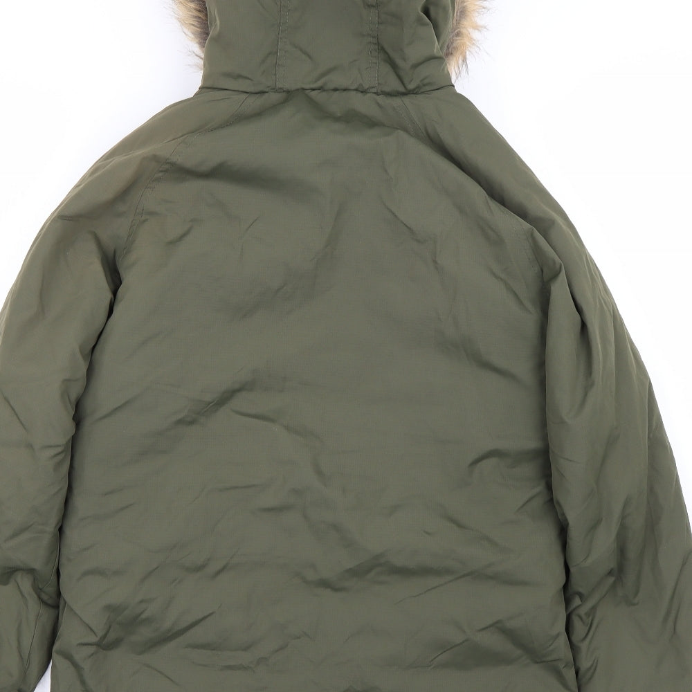 M&S Boys Green   Parka Coat Size 11-12 Years