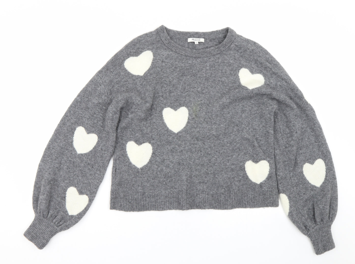 Madewell Womens Grey Polka Dot  Pullover Jumper Size S