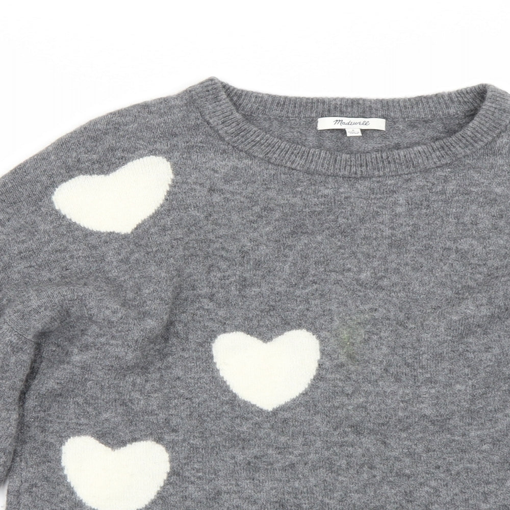 Madewell Womens Grey Polka Dot  Pullover Jumper Size S