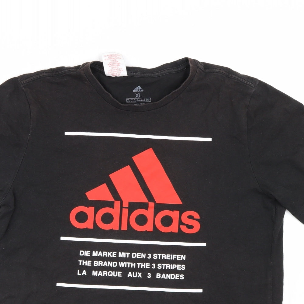 adidas Mens Black    T-Shirt Size XL