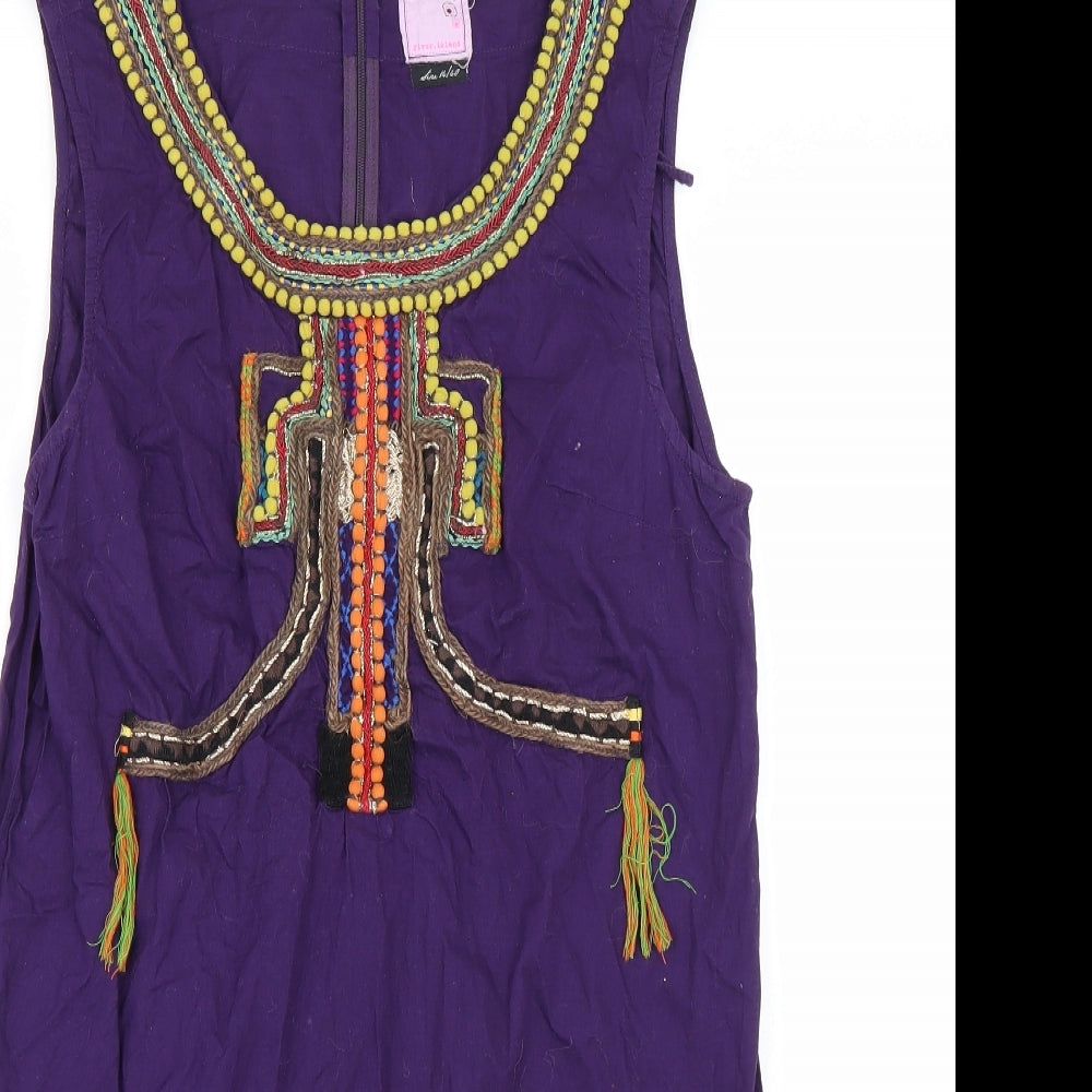 River Island Womens Purple Geometric  Tank Dress  Size 14